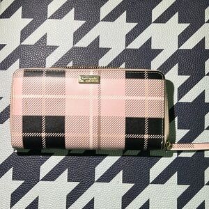 kate spade wallet, pink plaid